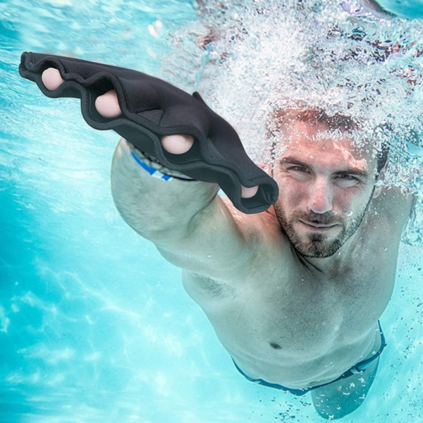 1 Pair Of Water Gloves With Webbed Fingers - Black - Image 2