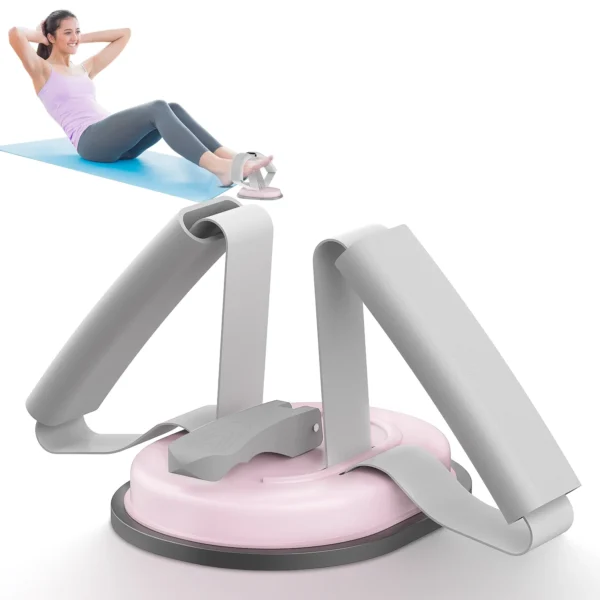 Portable Sit-up Bar Strength Training Fitness Assist Tool - Pink & Grey