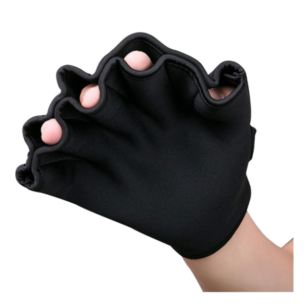 1 Pair Of Water Gloves With Webbed Fingers - Black - Image 4