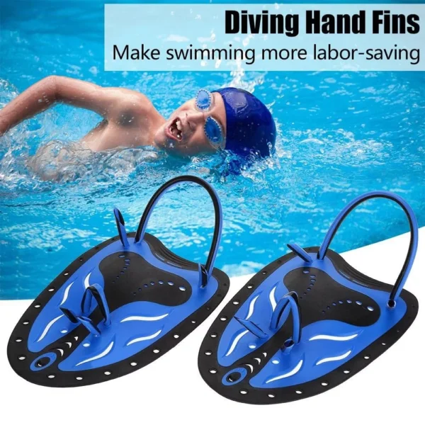 Swim Training Paddles With Flat Webbed Fin Design - Image 2