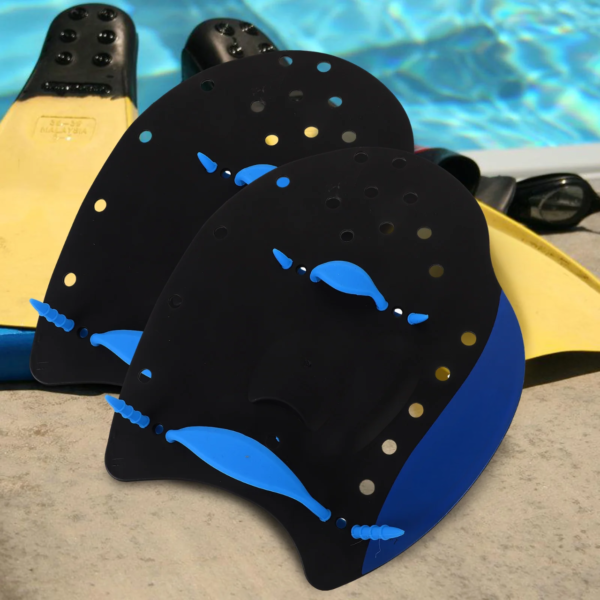 1 Pair Swim Paddle Hand Paddles for Trainng (Blue) - Image 2