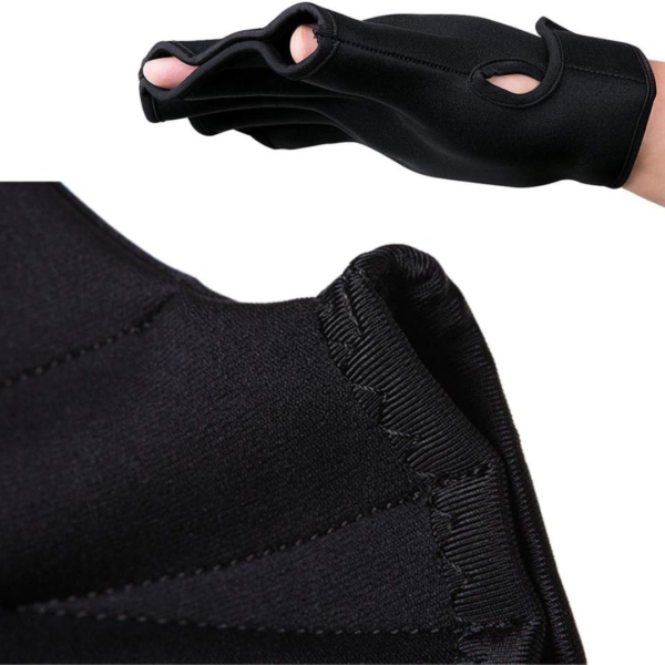 1 Pair Of Water Gloves With Webbed Fingers - Black - Image 3