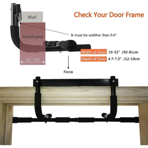 Pull Up Bar for Doorway | Thickened Steel Max Limit 440 lbs Upper Body Fitness Workout Bar