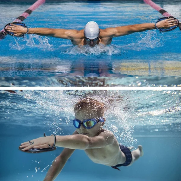 Swim Training Paddles With Flat Webbed Fin Design - Image 3