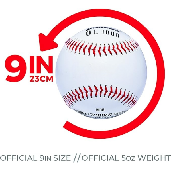 Baseballs - OL1000 9" Practice Baseballs - Official League Baseballs - Great for Practice - Image 2